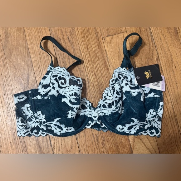 Wacoal Instant Icon Underwire Bra in Deep Teal Blue/Glass - Picture 4 of 5